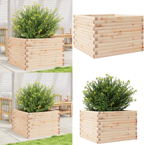 Vidaxl plantenbak met voering 54x31x75 cm massief acaciahout