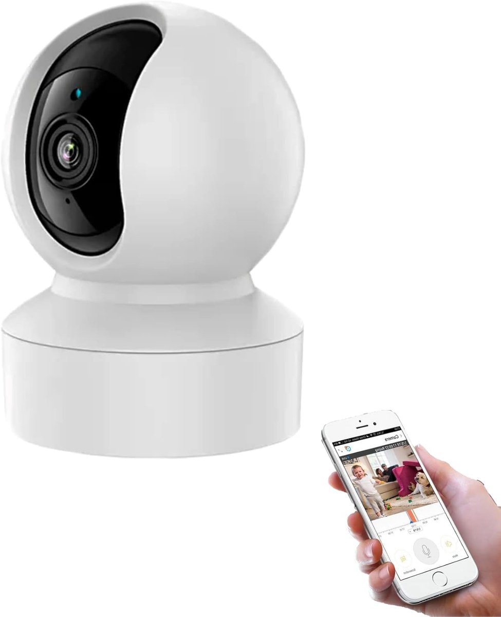 360 Graden Bewakingscamera met WLAN, 1080p en Auto-Tracking - Binnenbewaking en Nachtzicht
