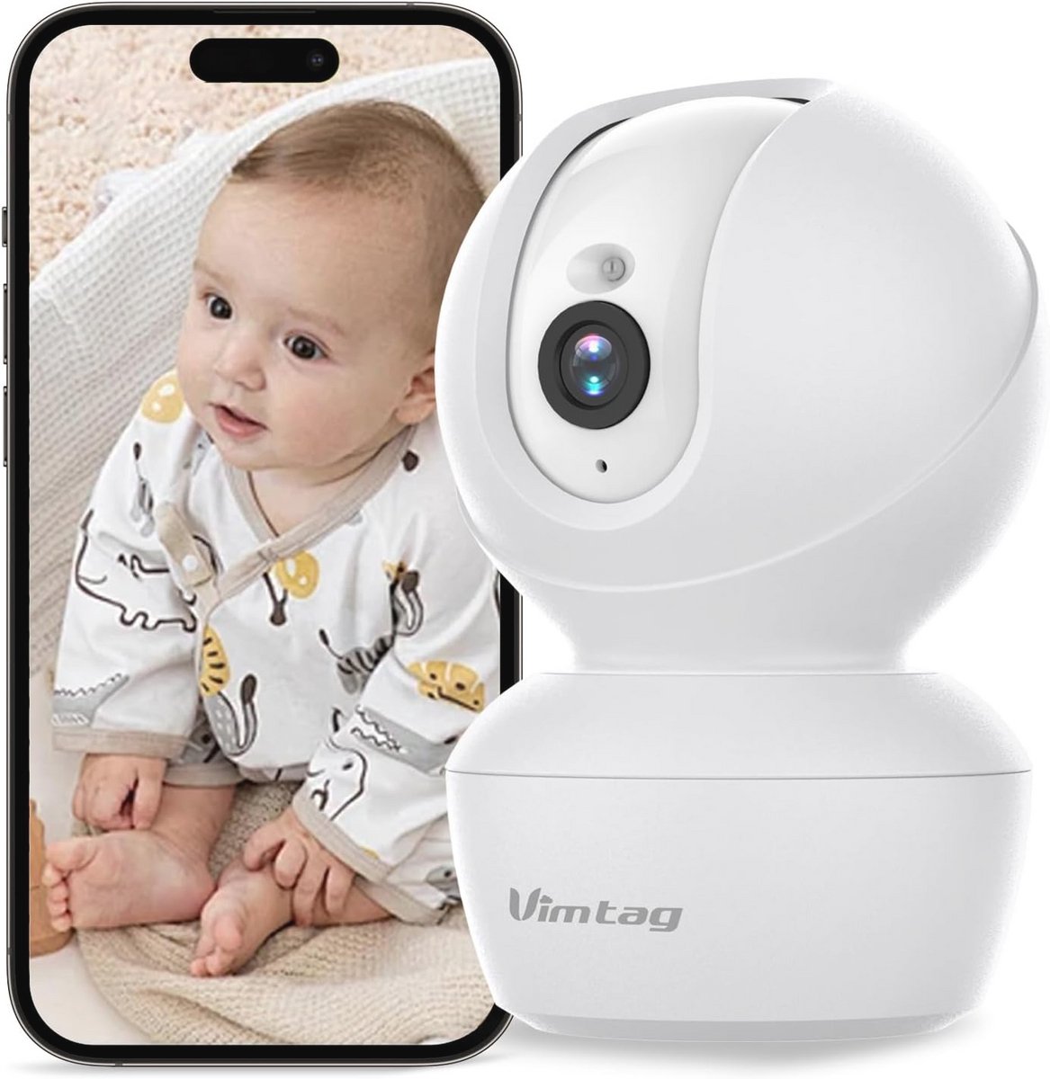 360° WLAN huisdiercamera met app voor binnen | 2 MP met nachtzicht, 2-weg audio en bewegingsdetectie