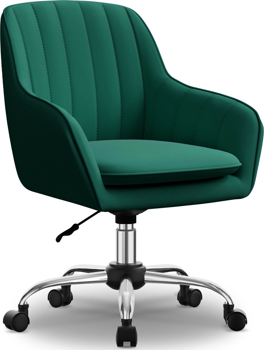 Hiaonyx Bureaustoel-Ergonomische bureaustoel-bureaustoelen voor volwassenen-Dubbel gelaagd zitkussen-360 graden draaibaar-Metalen onderstel-Donkergroen - Hiaonyx - €87,76