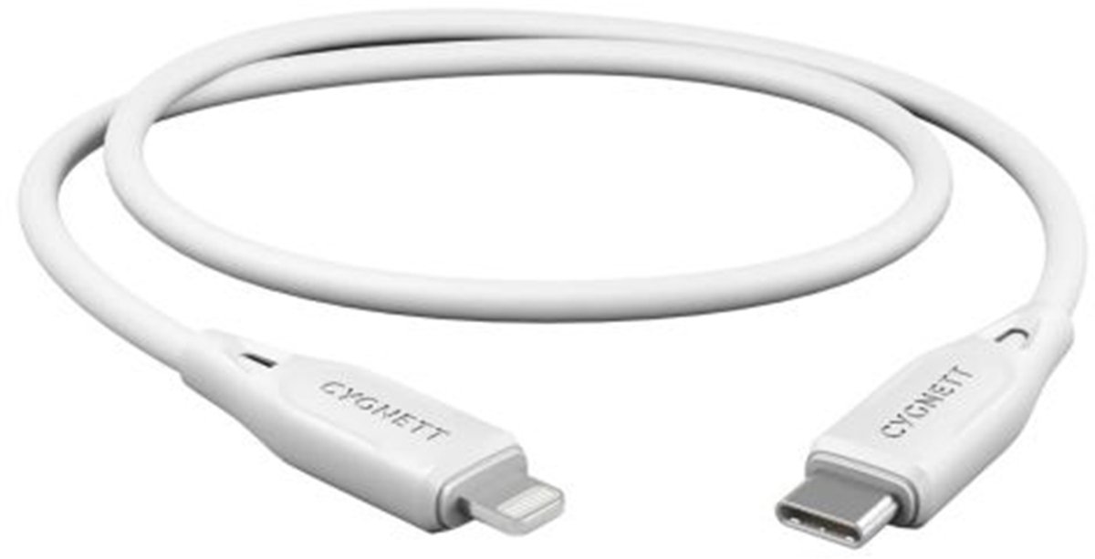 Cygnett USB-C naar Apple Lightning Kabel MFI 1 Meter - Wit