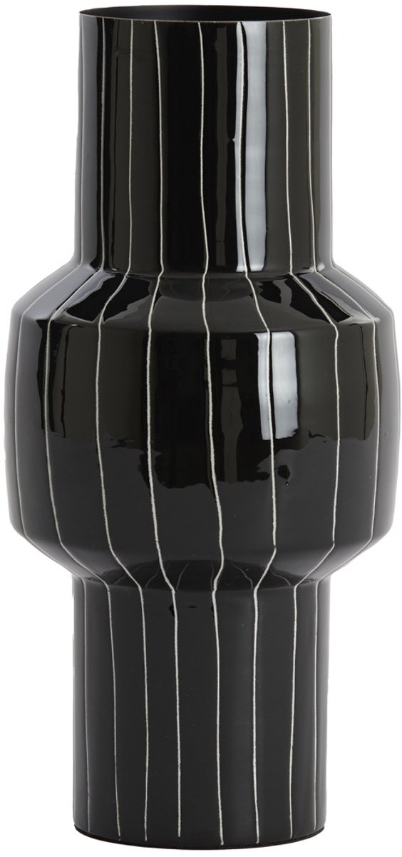 Light & Living Vaas deco Ø16x33 cm SENUMA glanzend zwart+wit