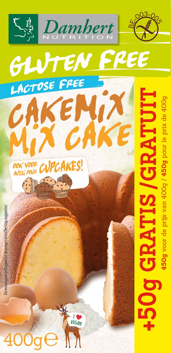 Damhert Glutenvrij Cakemix - 400 gr
