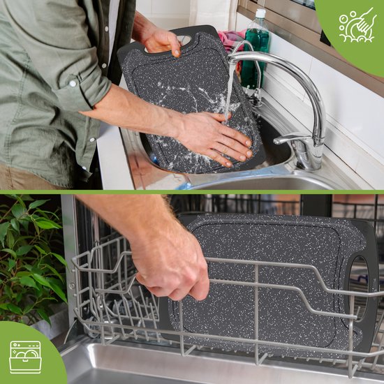 VAIVE Set de planches à découper - 3 Planches à découper - Ensemble de planches à découper en plastique - Passe au lave-vaisselle - Planche à découper - Hacher