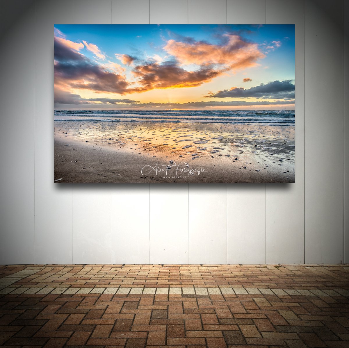 Alex F Fotografie Foto op Canvas - Strand AlexF058 – Formaat 120 x 80cm - Wanddecoratie - Muurdecoratie woonkamer - Slaapkamer decoratie - Kamer accessoires - Schilderijen op canvas multi