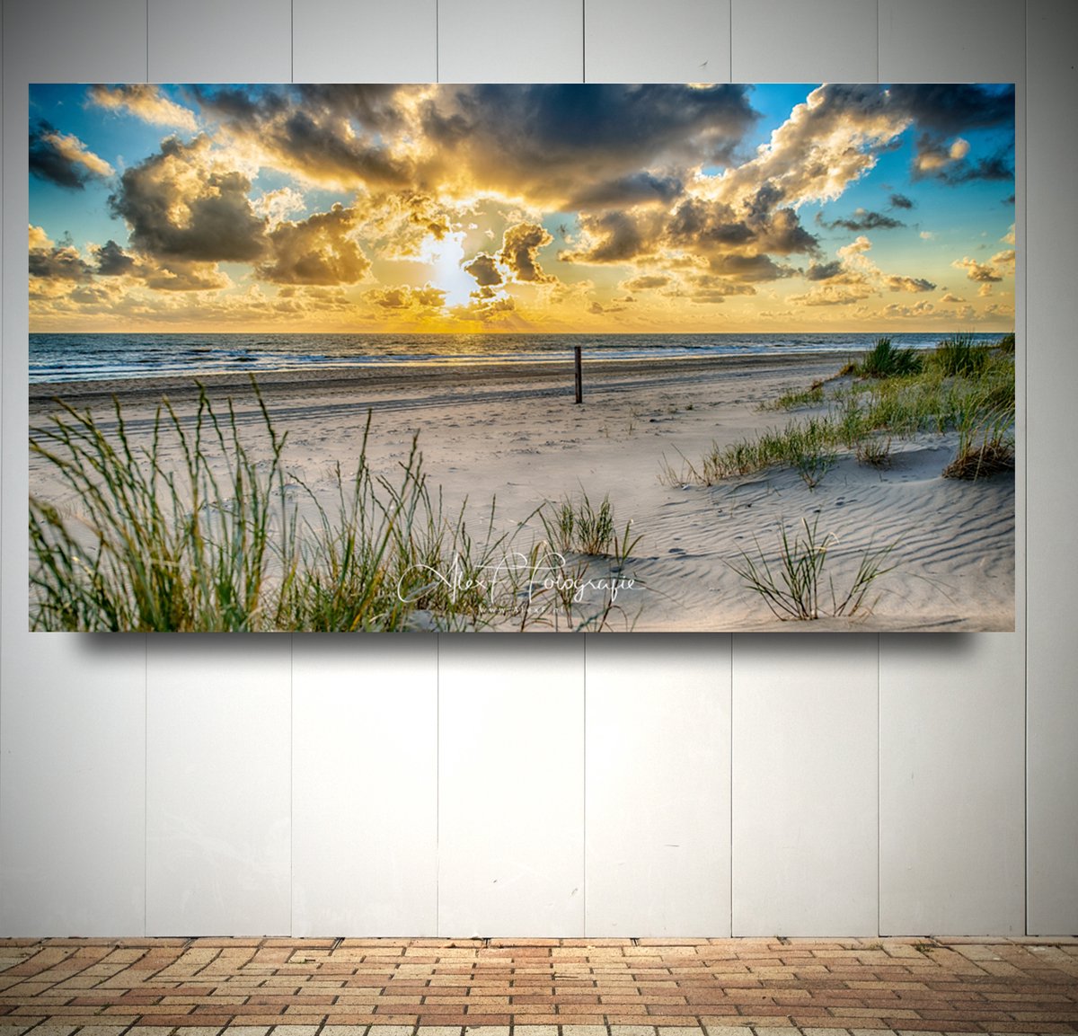 Alex F Fotografie Foto op Canvas - Strand AlexF025 – Formaat 120 x 70cm - Wanddecoratie - Muurdecoratie woonkamer - Slaapkamer decoratie - Kamer accessoires - Schilderijen op canvas multi