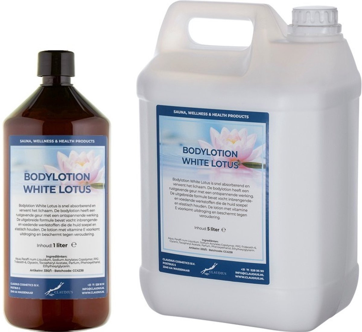 Bodylotion White Lotus 1 liter - hervulbaar + Jerrycan 5 liter navulling