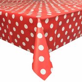 MixMamas Tafelzeil Grote Stip - 140 x 250 cm - Rood/Wit