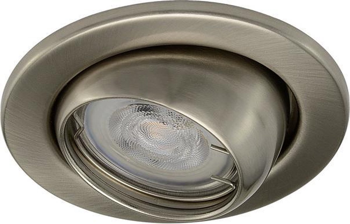 Warmglow inbouwspot Audrick -Rond RVS Look -Philips Warm Glow -Dimbaar -3.7W -Philips LED