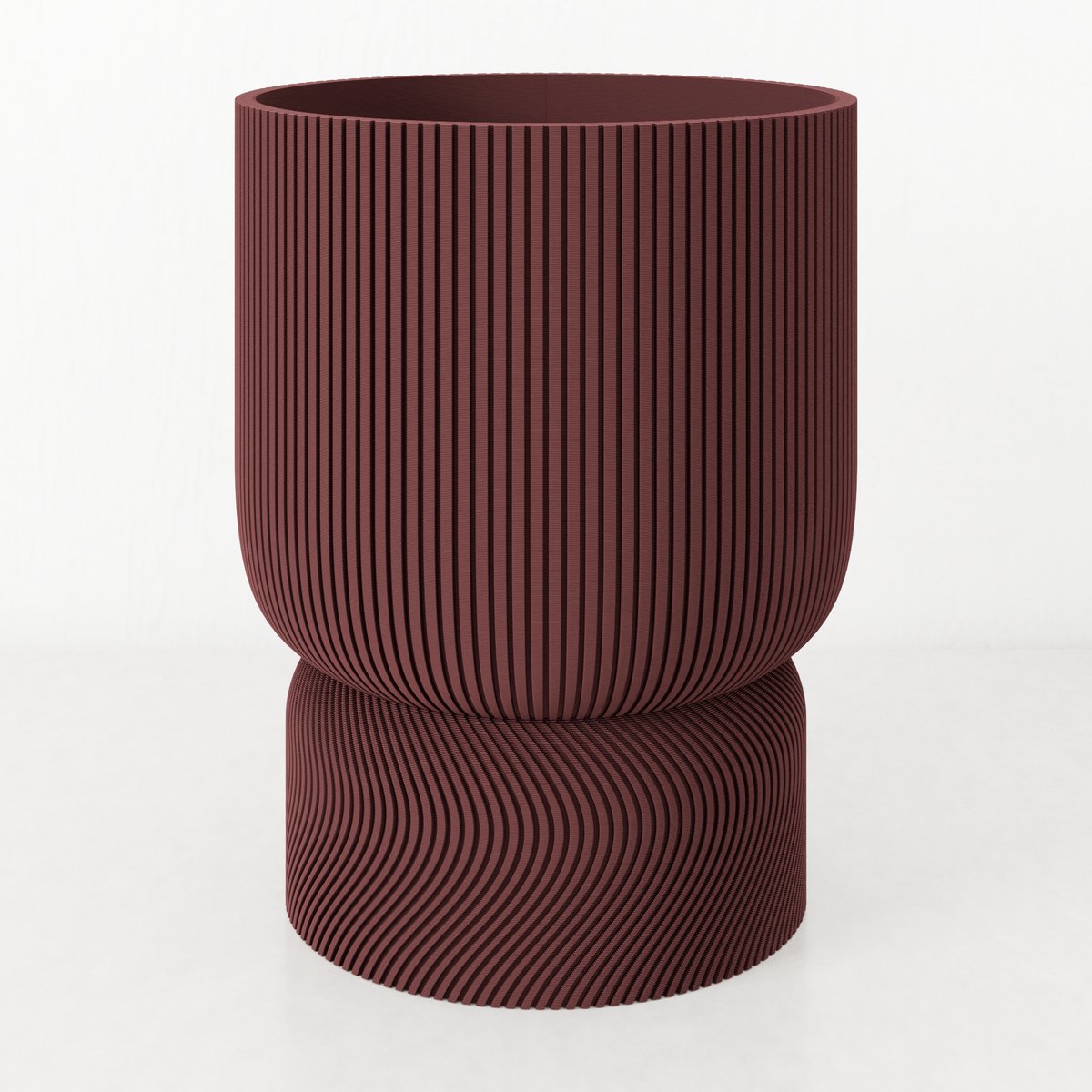Fleuriek - hoge plantenpot van bio plastic - Japandi Living - Moderne Japandi Decoratie - Ø22 cm Rood