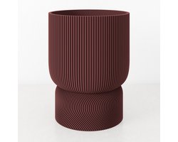 Fleuriek - hoge plantenpot van bio plastic - Japandi Living - Moderne Japandi Decoratie - Ø22 cm Rood