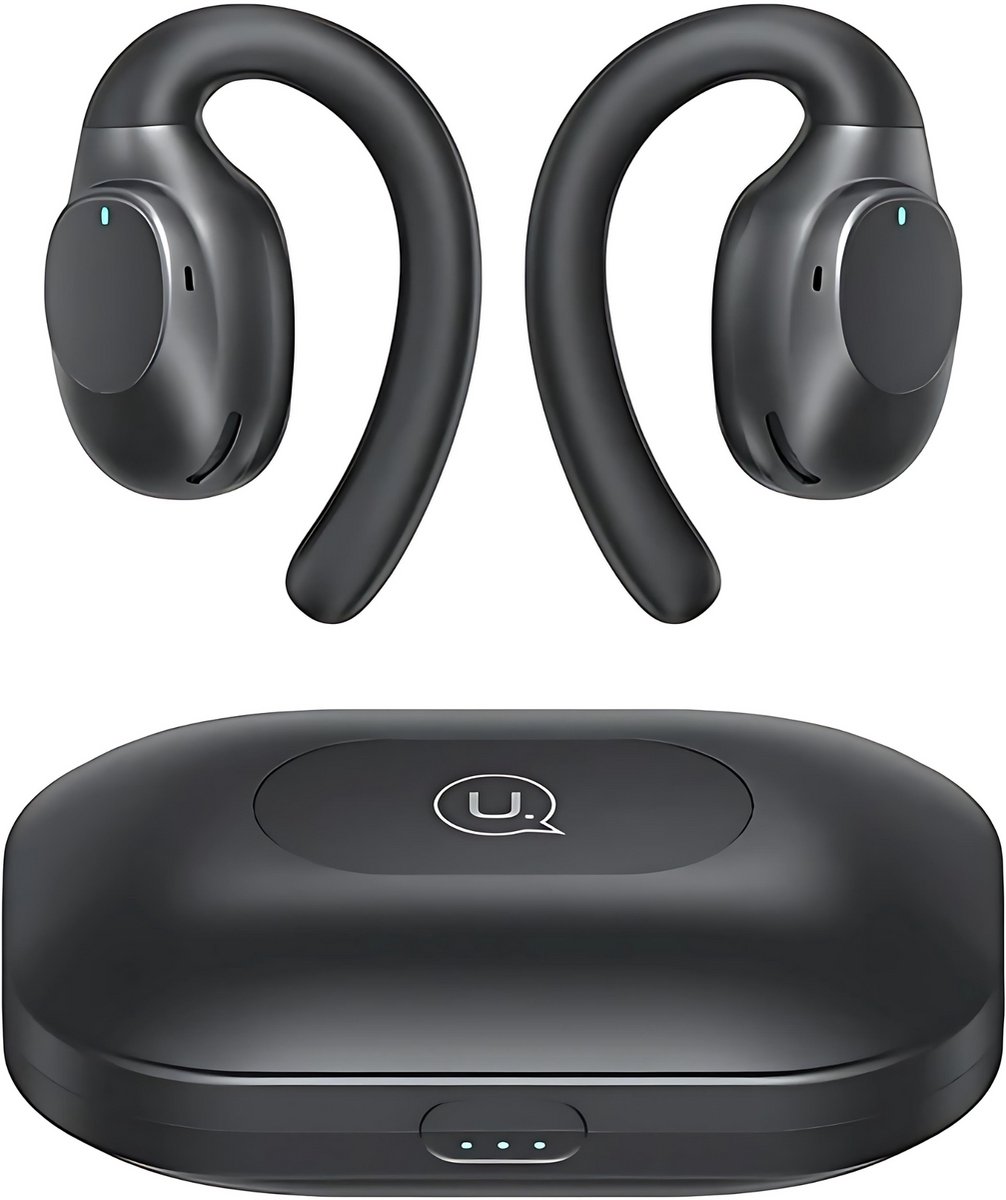 Manike USAMS EM20 Draadloze Earhook Oordopjes – Sport Bluetooth Oordopjes met Lange Batterijduur en Waterbestendig Ontwerp - 35 uur speeltijd - IP55 Waterbestendig - Hardlopen - Zwart