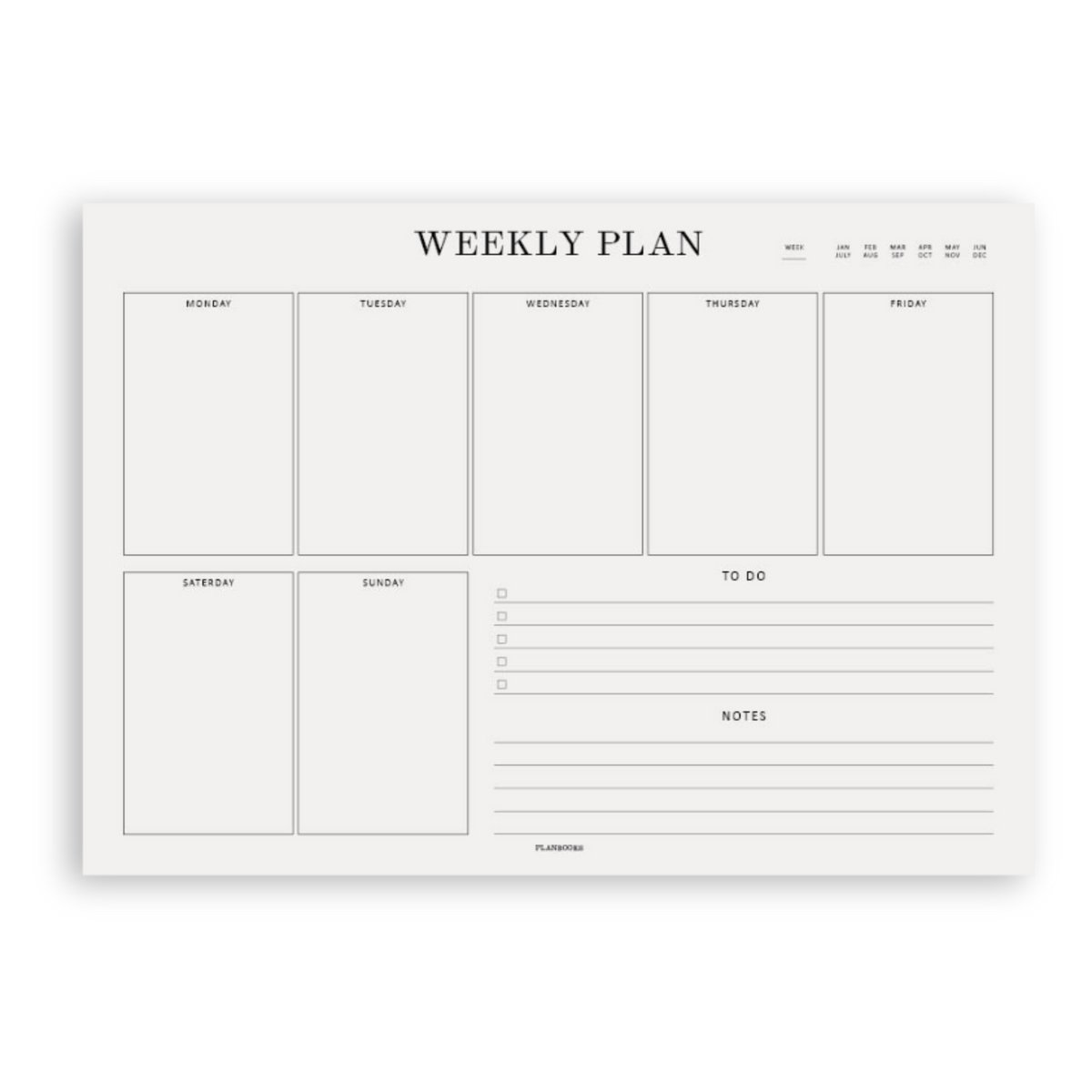 Planbooks - Weekplanner - Deskplanner - Bureauplanner - Notitieblok A4