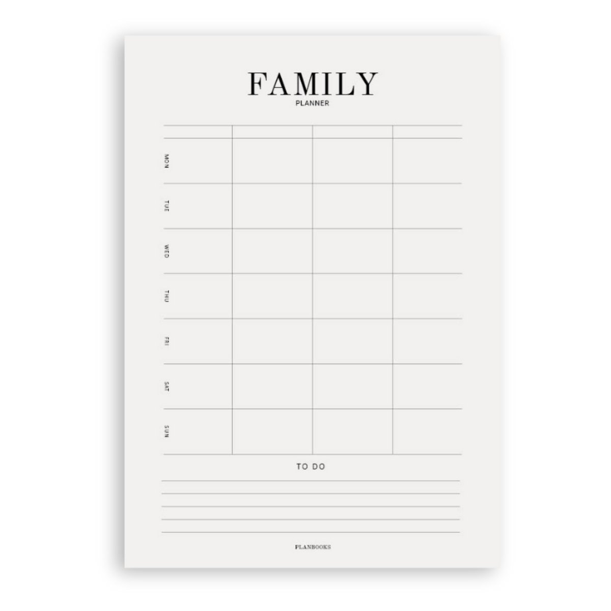 Planbooks - Family Planner - Familieplanner - Weekplanner - Gezinsplanner - Deskplanner - Notitieblok A4