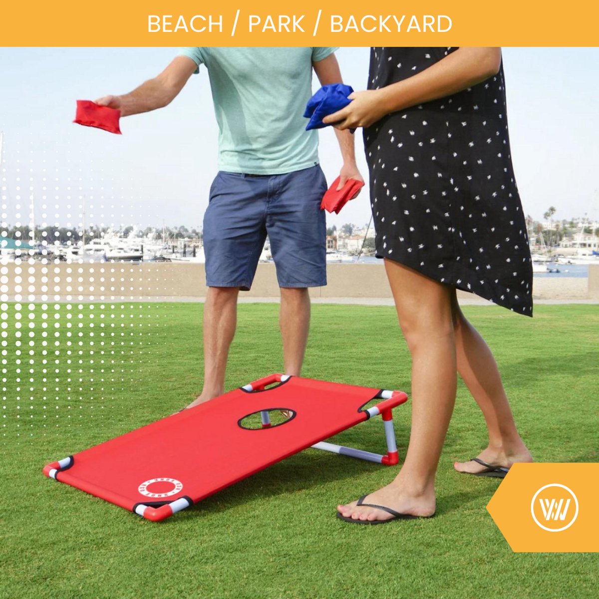 Wicked Wood Games Cornhole Beach Set - Strandspel - Buitenspel - 90x60cm — afbeelding 5