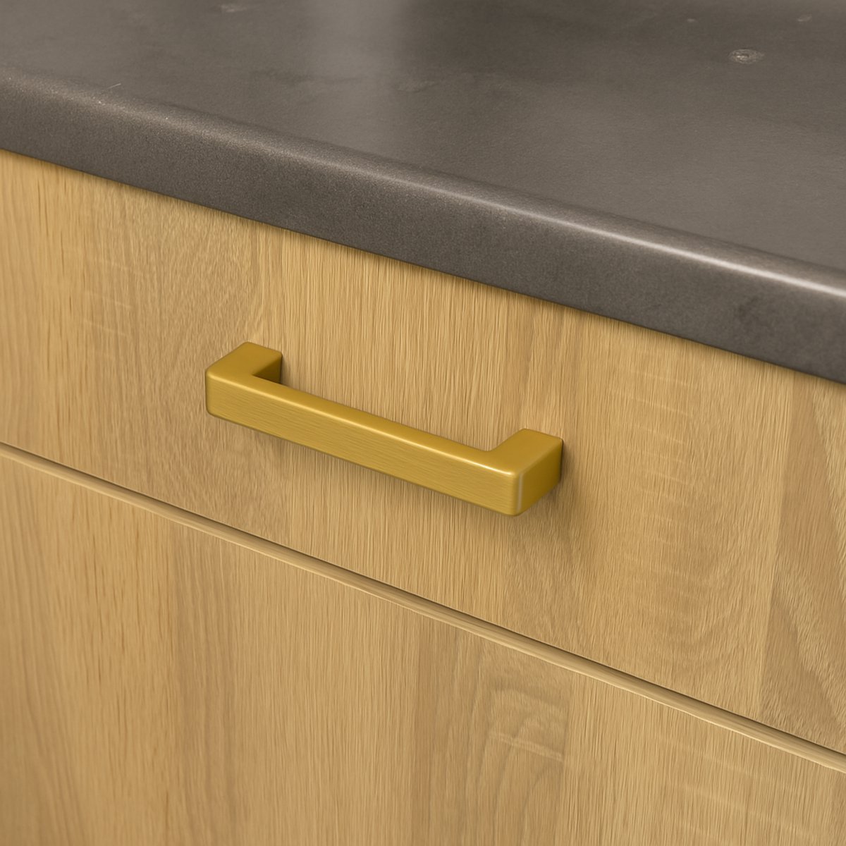 Handgreep - VNSTRA Amsterdam - Handgreep Goud - 96mm - Kleine Gouden Handgreep - Design Deurgreep - Moderne Greep 96mm voor Kasten en Keukens