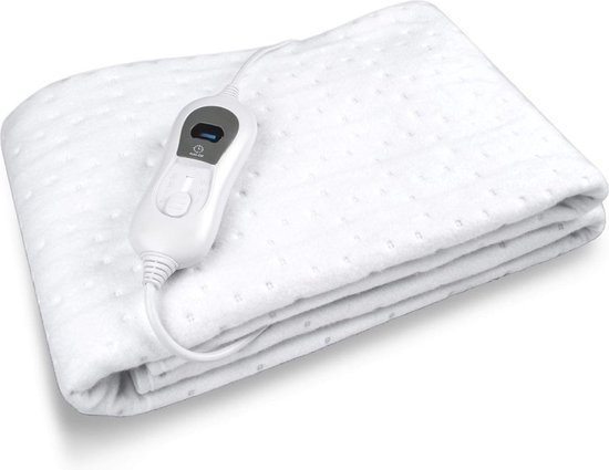 StayPowered Verwarmde Onderdeken - Zorgt voor Comfort en Ontspanning - 3 Temperatuurniveaus - Automatische Uitschakeling - Oververhittingsbeveiliging - Wasbaar en Geschikt voor Alle Matrassen - 150x80 cm - Wit - Levering Sneller dan Aangegeven!