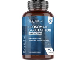 WeightWorld Liposomale Glutathione capsules - 1000 mg gereduceerd L-glutathione - Met vitamine C, alfa-liponzuur (ALA) en hyaluronzuur - 90 vegan capsules