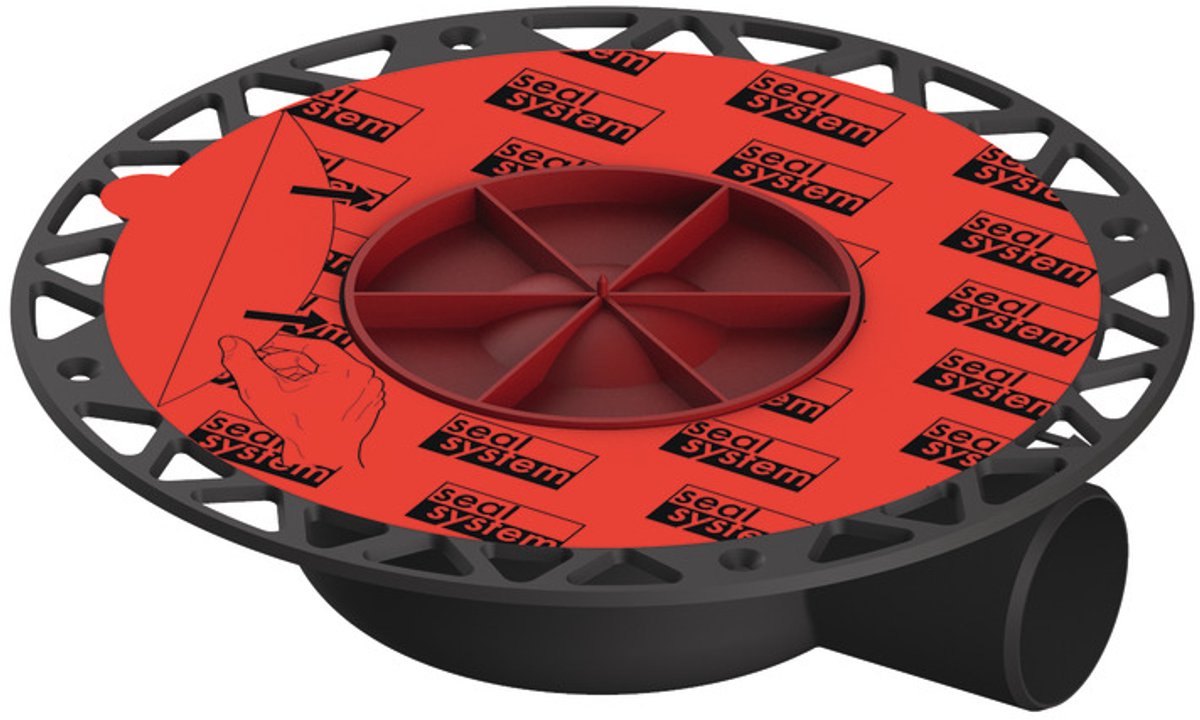 TECEdrainpoint S afvoer, supervlak, voor terras/balkon, met Seal System universele flens, DN 50, 3601401