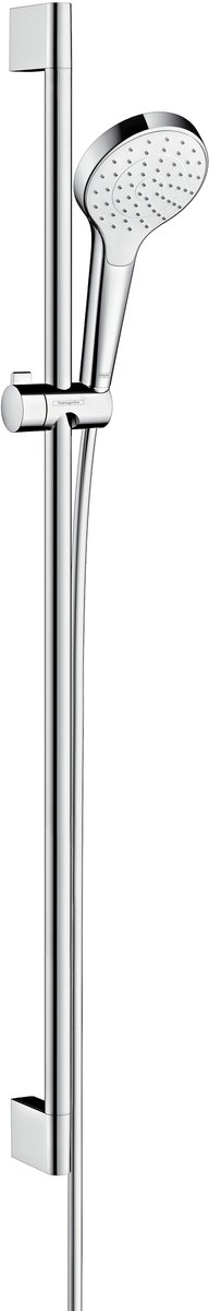 Hansgrohe Croma Select S glijstangset met Croma Select S 1jet handdouche EcoSmart 90cm met Isiflex`B doucheslang 160cm wit/chroom