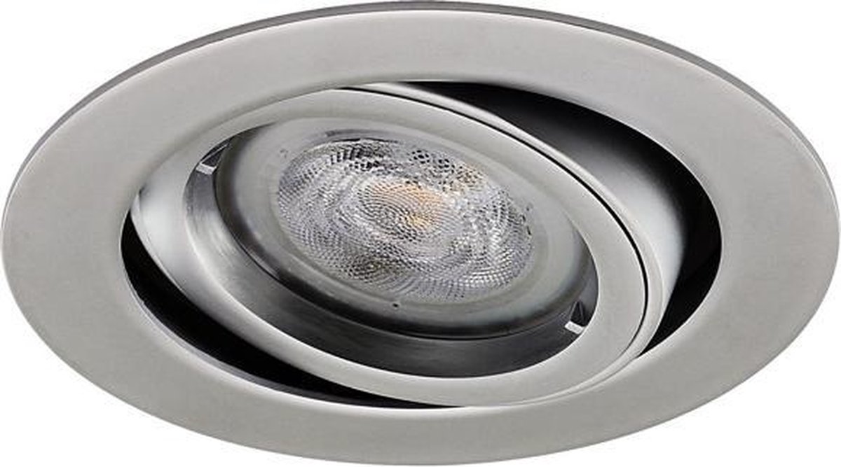 LED inbouwspot Stefan -Rond Chrome -Warm Wit -Dimbaar -4W -Philips LED