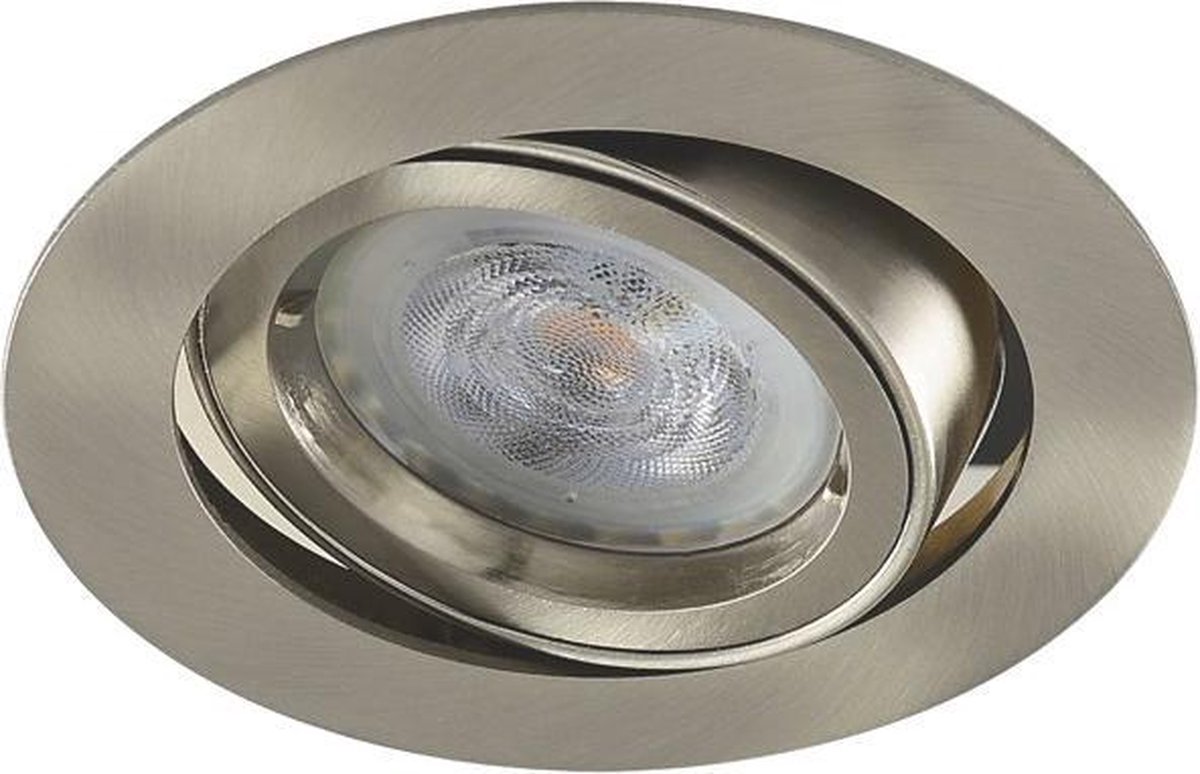 LED inbouwspot Eddy -Rond RVS Look -Koel Wit -Dimbaar -4.9W -Philips LED