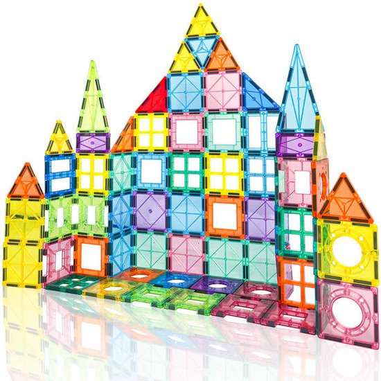 BOECK - Magnetic Tiles - Magnetisch Speelgoed - 34 stuks - Constructie speelgoed - Magnetische tegels - Montessori speelgoed - Magnetic toys - Magnetische bouwstenen - Speelgoed Kinderen - Trendy nu - Duurzaam