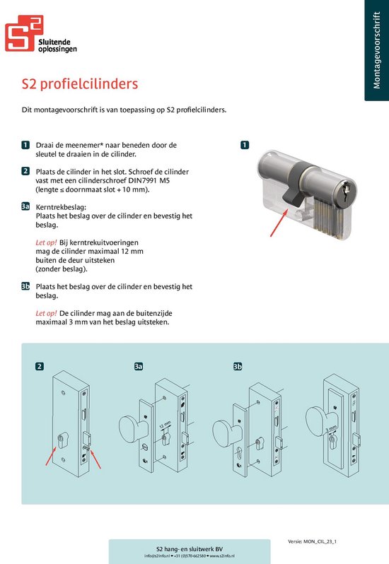 10 pièces - Cylindre de sécurité S2 F6 30/30 SKG 2, cylindre à double profil (cléage différent)