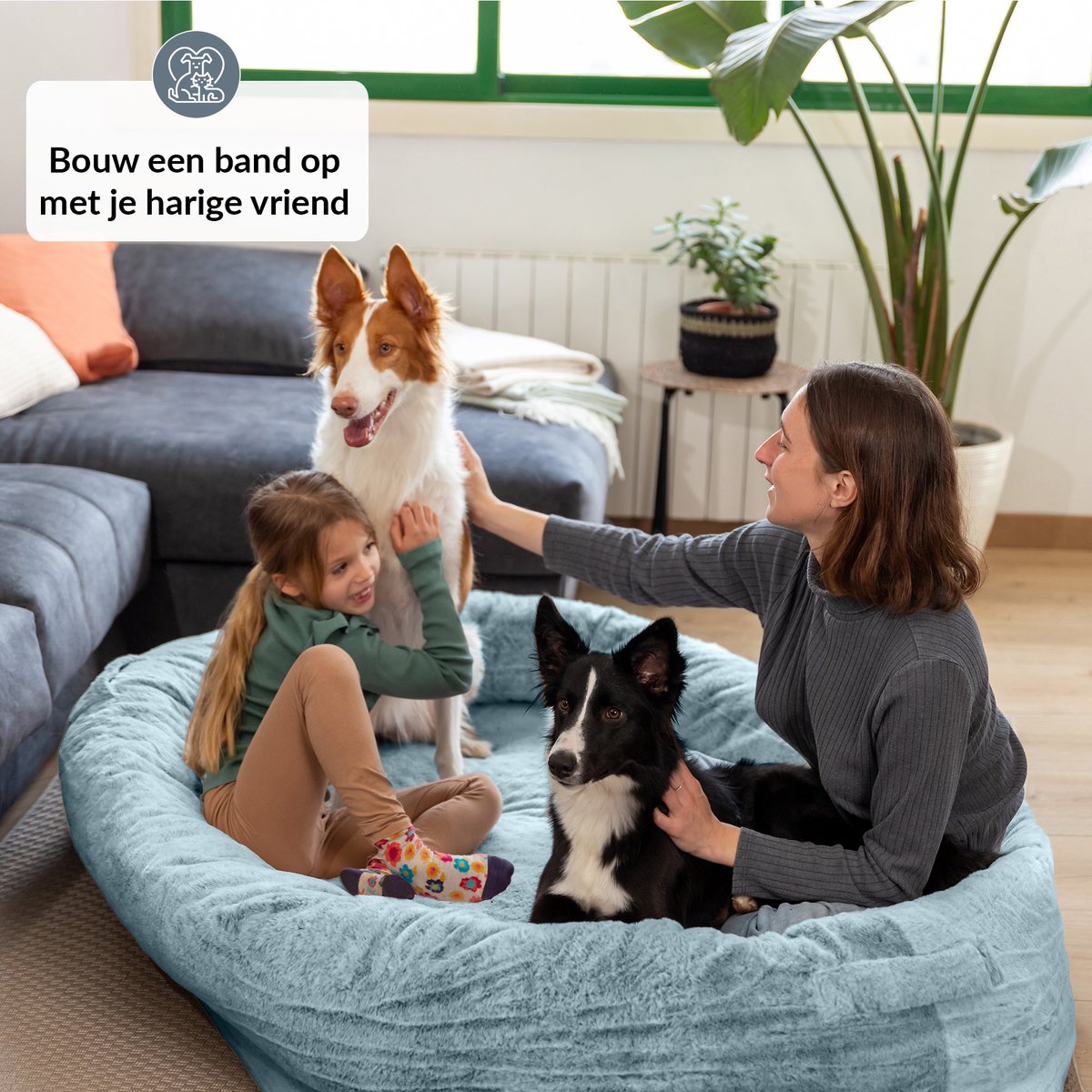 Human Dog Bed - Groot zitzakbed voor volwassenen - Blauw thumbnail 8