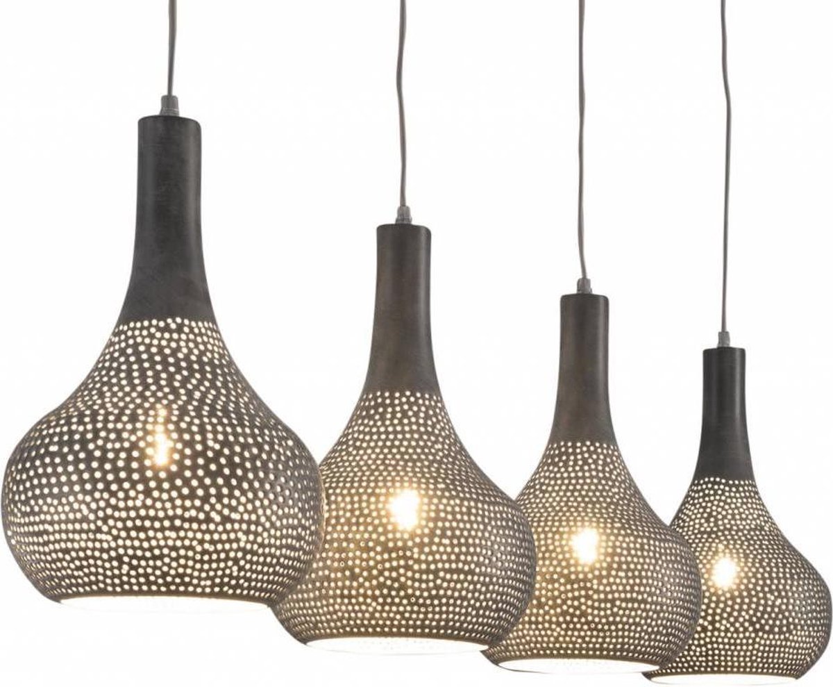 LifestyleFurn Hanglamp 'Judd' 4-lamps, kleur grijs | bol.com