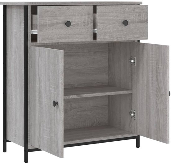Buffet vidaXL - Commodes - Meuble de rangement - Armoire murale - Buffet 70 x 30 x 80 cm Bois traité Gris Sonoma