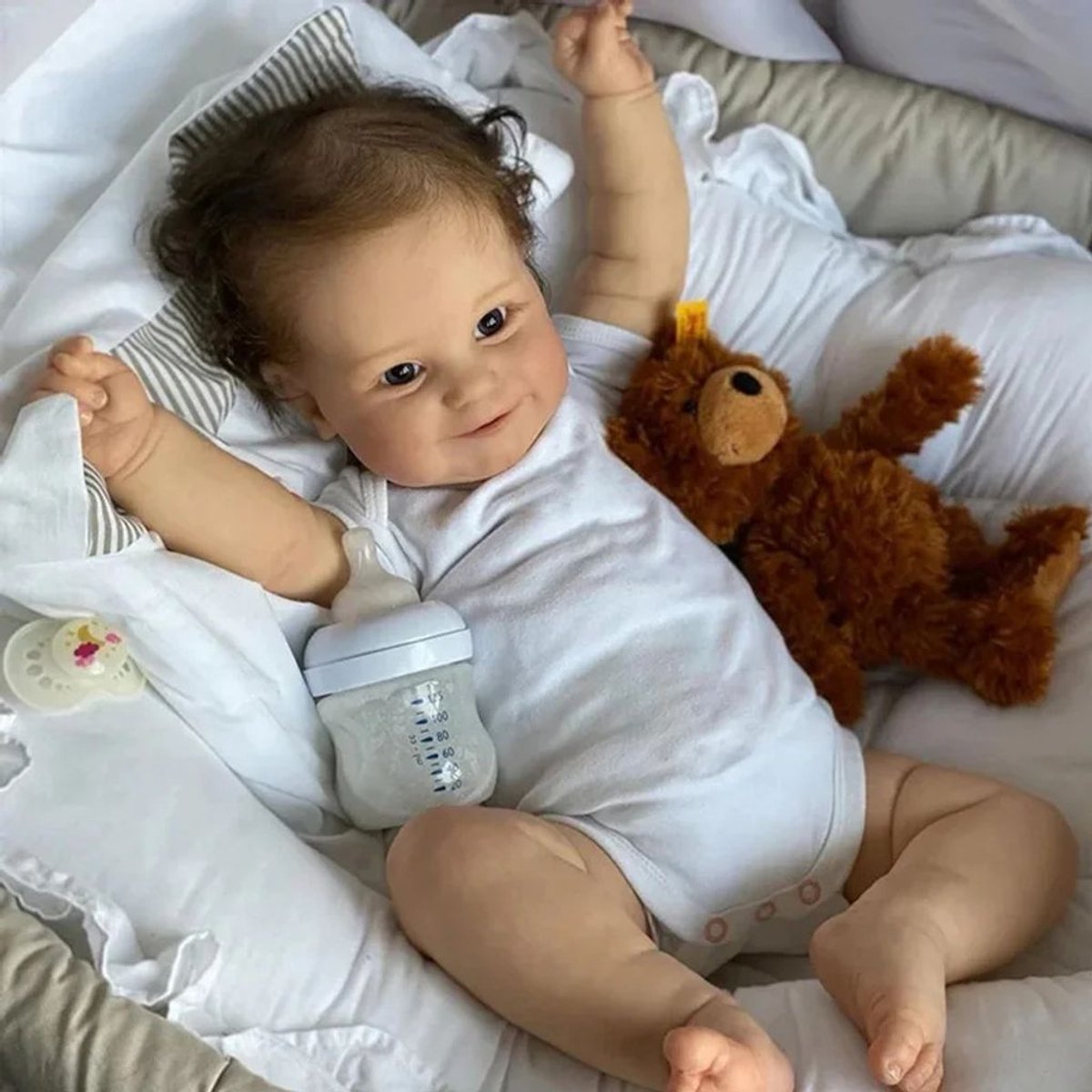 Muñeca Reborn Realista de 18 Pulgadas - Muñeca de Bebé Reborn de Silicona Realista con Cuerpo de