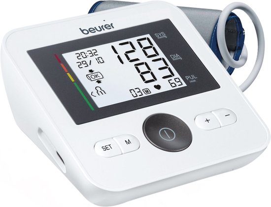Beurer BM 27 Basic Bloeddrukmeter bovenarm - Aanbevolen door Hartstichting - Onregelmatige hartslag - Risico-indicator - Manchet-aanbreng controle - Manchet 22 tot 42 cm - Klinisch gevalideerd - Digitale Bloeddrukpas - 5 Jaar garantie