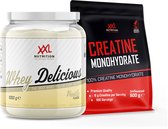 Bol.com XXL Nutrition - Whey Delicious Vanille 1000 gram en Creatine Monohydraat Smaakloos 500 gram - Voordeelbundel aanbieding