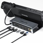 Lemorele X23L Docking Station voor Steam Deck – 6-in-1 USB-C Hub – 4K@30Hz HDMI – 100W PD – Gigabit Ethernet – USB 2.0 – Dock & Stand in één – iPad & Android Compatibel