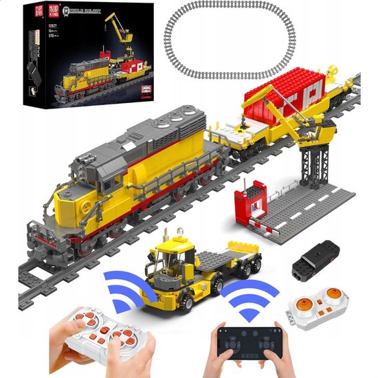 Mould King - Technic city treinstation | Elecktrisch trein met treinrails modelbouw | Creator classic treinen bouwpakket | Technische speelgoed ideas expert volwassenen & kinderen | 1170 bouwstenen icons modelbouw (compatibel met lego of mega bloks)