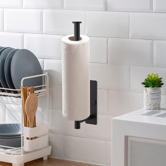 Porte-Serviette Salle De Bain Sans Perçage Acier Inoxydable 40cm - Auto-Adhésif Design Moderne Argenté