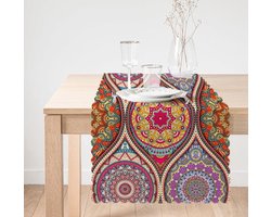 Velvet textiel Tafelloper - Runner 45x220 - Oosterse Motieven - Fluweel - Tafellaken - Tafelkleed - Kleed