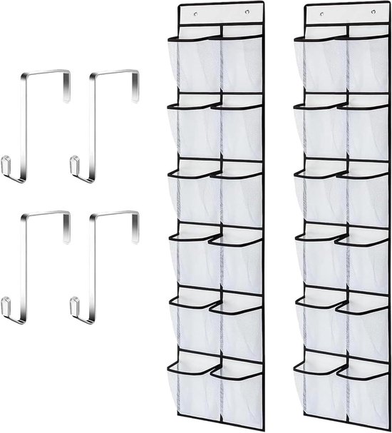 Foto: Nordivar hanging shoe storage organizer 14 vakken deurhanger schoenenrek opbergrek voor deur gadget opbergoplossing voor keuken slaapkamer badkamer kast 2 stuks 