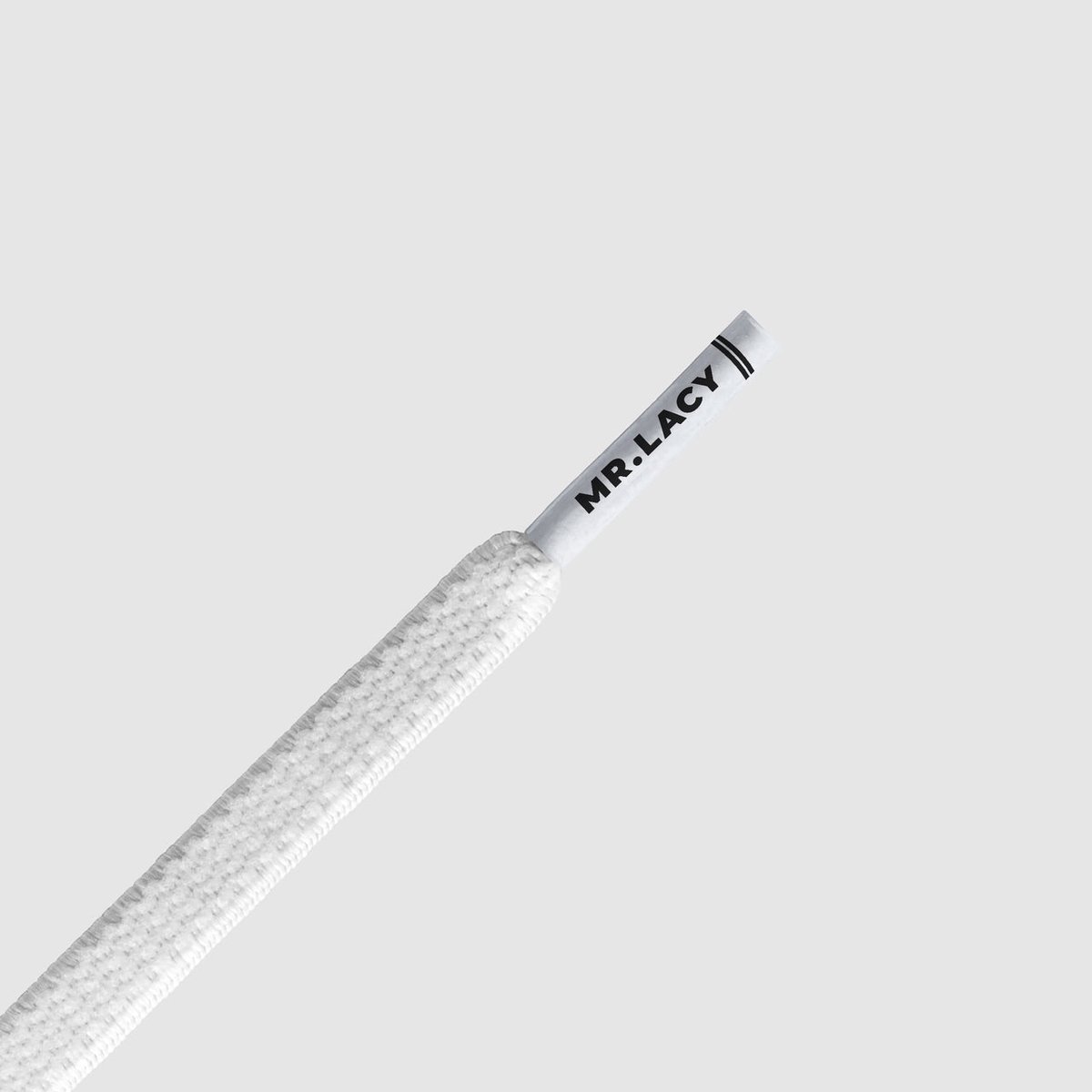 Mr. Lacy - Schoenveter - Flexies - Plat - Wit  - Elastische veters - Lengte 90 cm