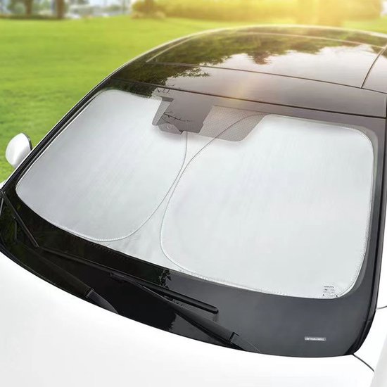 Autozonnescherm niet doorzichtig - Zonnescherm auto - De zonneschermen houden de zon buiten - Zonbescherming Autoramen - Autozonnescherm - Zonnescherm met Titaniumzilveren Frame - Zilver van Merkloos — afbeelding 2