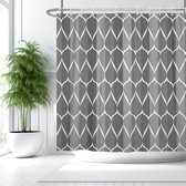 Rideau de douche - rideau de douche de salle de bain moderne - rideau de douche en polyester - accessoires de rideau de douche - tissu imperméable - lavable en machine - gris - 180*180 cm