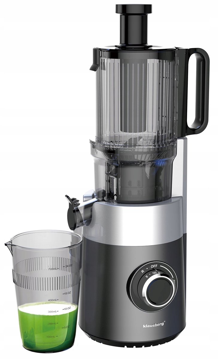 Klausberg KB-7881 Slowjuicer – Groenten- en Fruitpers | Cold Press | Brede XXL 113mm Invoer | RVS Behuizing | Stille Werking thumbnail 2