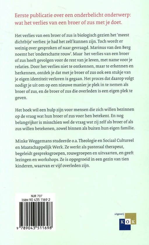 Boek: Broederziel alleen? Het verlies van een broer of zus, een plaats geven. Met ISBN.