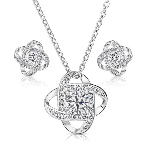 immobird sieraden set zilver 925 dames met september geboortesteen 5A blauwe zirkonia steen ketting en oorbellen set Gifts voor vrouwen mama vrouw meisje (9-Blauwe Zirkoon