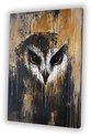 marron, beige, Blanc, doré, Hibou, expressionnisme abstrait, Noir