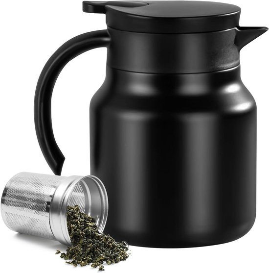 ERNESTO® RVS thermoskan 1 l - Isoleerkan - Stevige thermoskan met een dubbele wand