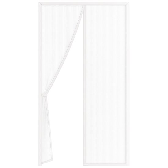Nince Vliegengordijn - Deurhor - Deurgordijn - Maat 100 x 210 - Nince Vliegengordijn - Deurhor - Deurgordijn - Glasvezel A-kwaliteit - Luxe Deurhor Magnetisch - Horgordijn – Vliegengordijn – Hordeur - Wit