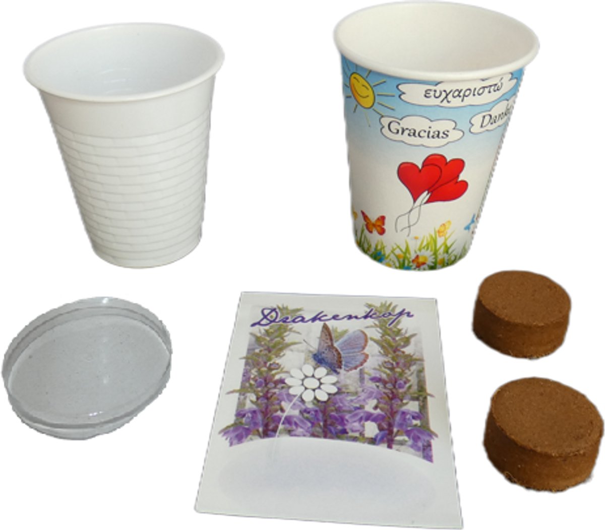 24 stuks Flowercup Bedankt Drakenkop, bedankje voor : Afscheid collega - Jubileum - Bruiloft - Zorgmedewerkers - Vrijwilligers