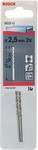 Bosch Metaalboor HSS-G diameter 2.5mm blister van 2 boren